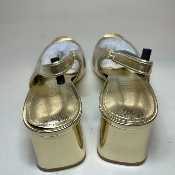 Guess Womens 9.5 M Gold Zanda Slingback Block Heel Pumps NIB IP9 - Picture 5 of 5